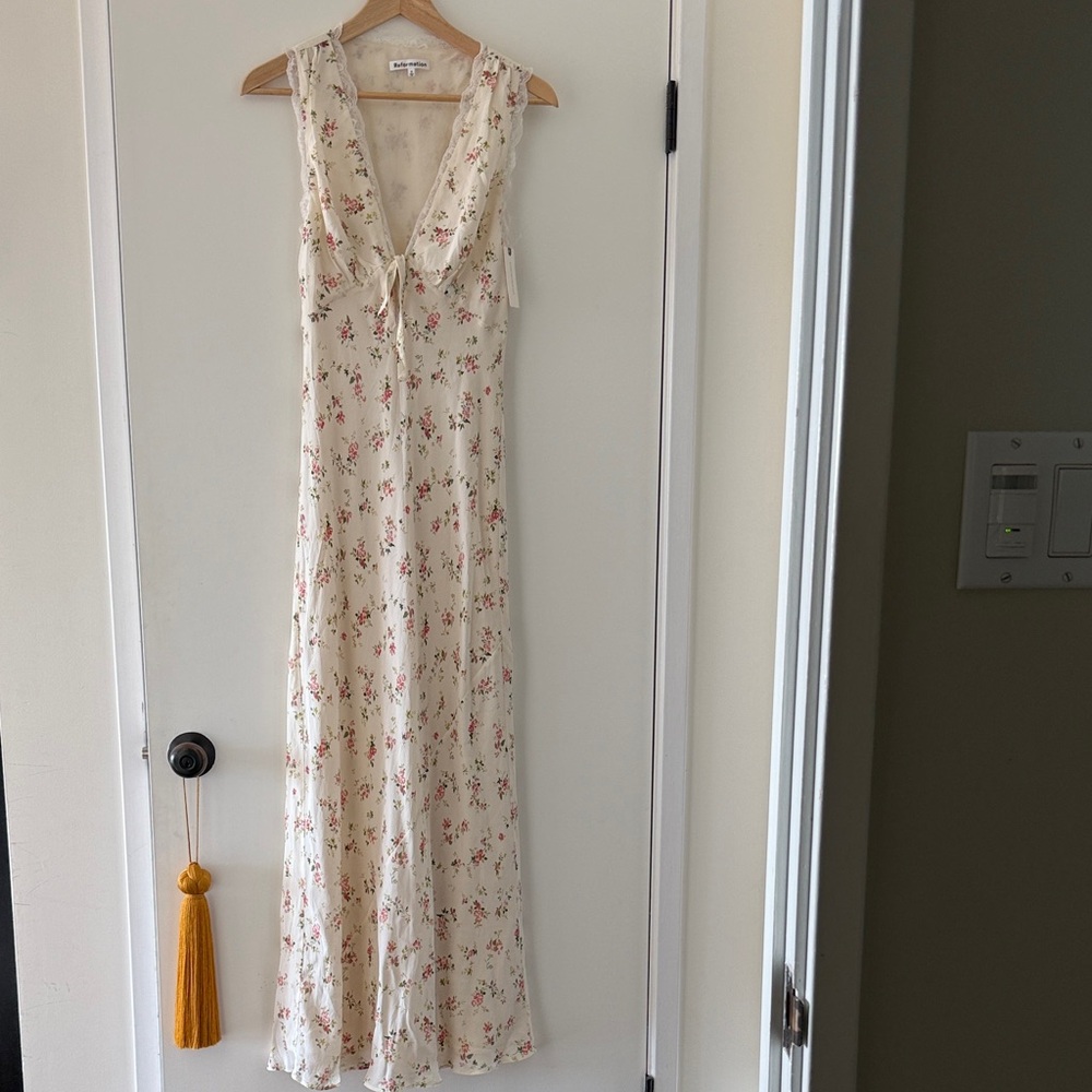 Reformation Floral Cream Shayla Midi dress